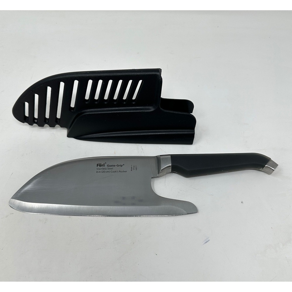 Furi Gusto-Grip 8 inch Cook's Rocker Stainless Steel Knife with Guard 100571